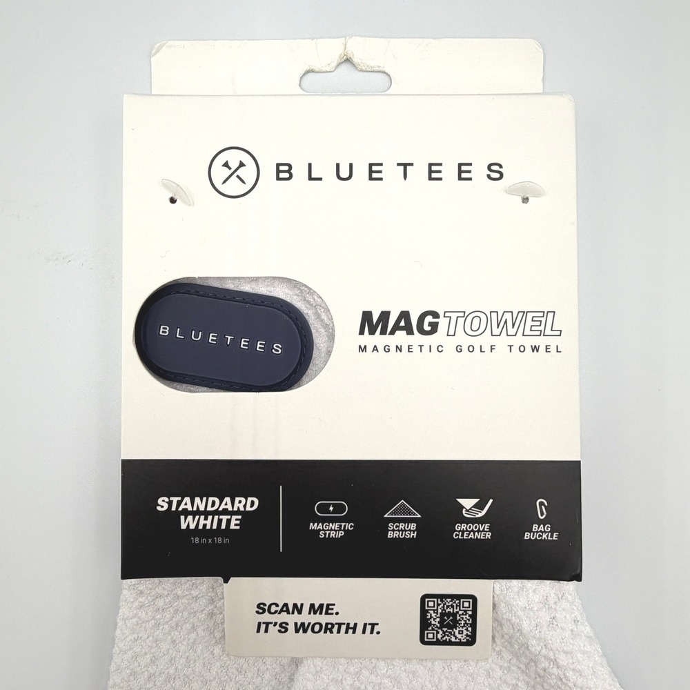 Blue Tees MagTowel Golf Towel Unisex OS White New Magnetic Microfiber Scrub - Picture 4 of 9